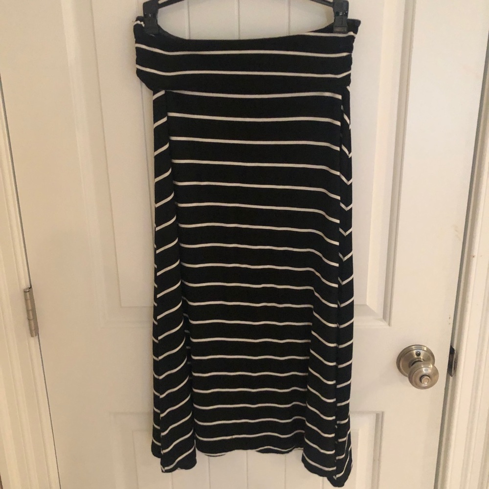 White striped black skirt